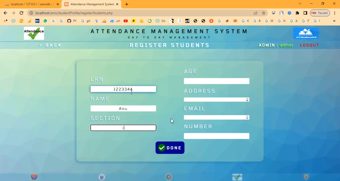 Attendance Management System in PHP Application Projects