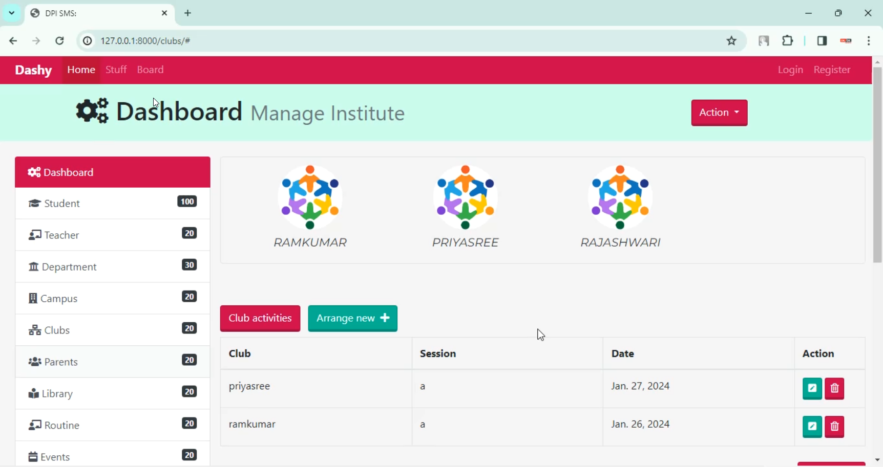 Students Management in Django Python