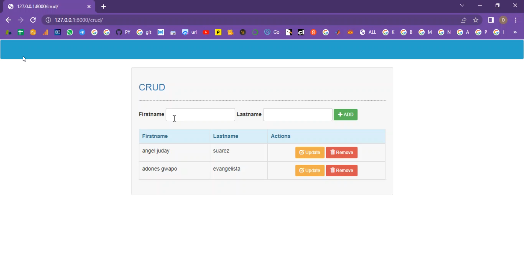 Create Read Update Delete App in Django Python