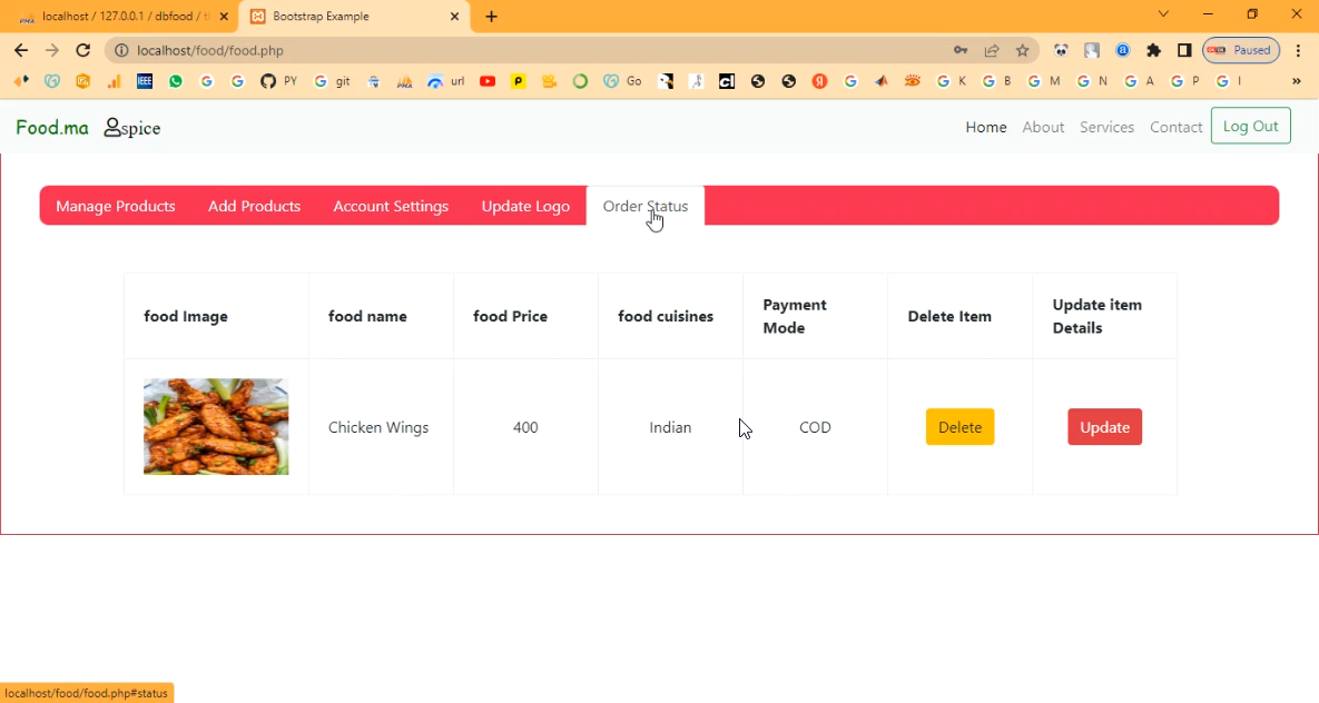 Online Food Ordering System in PHP Application Projects