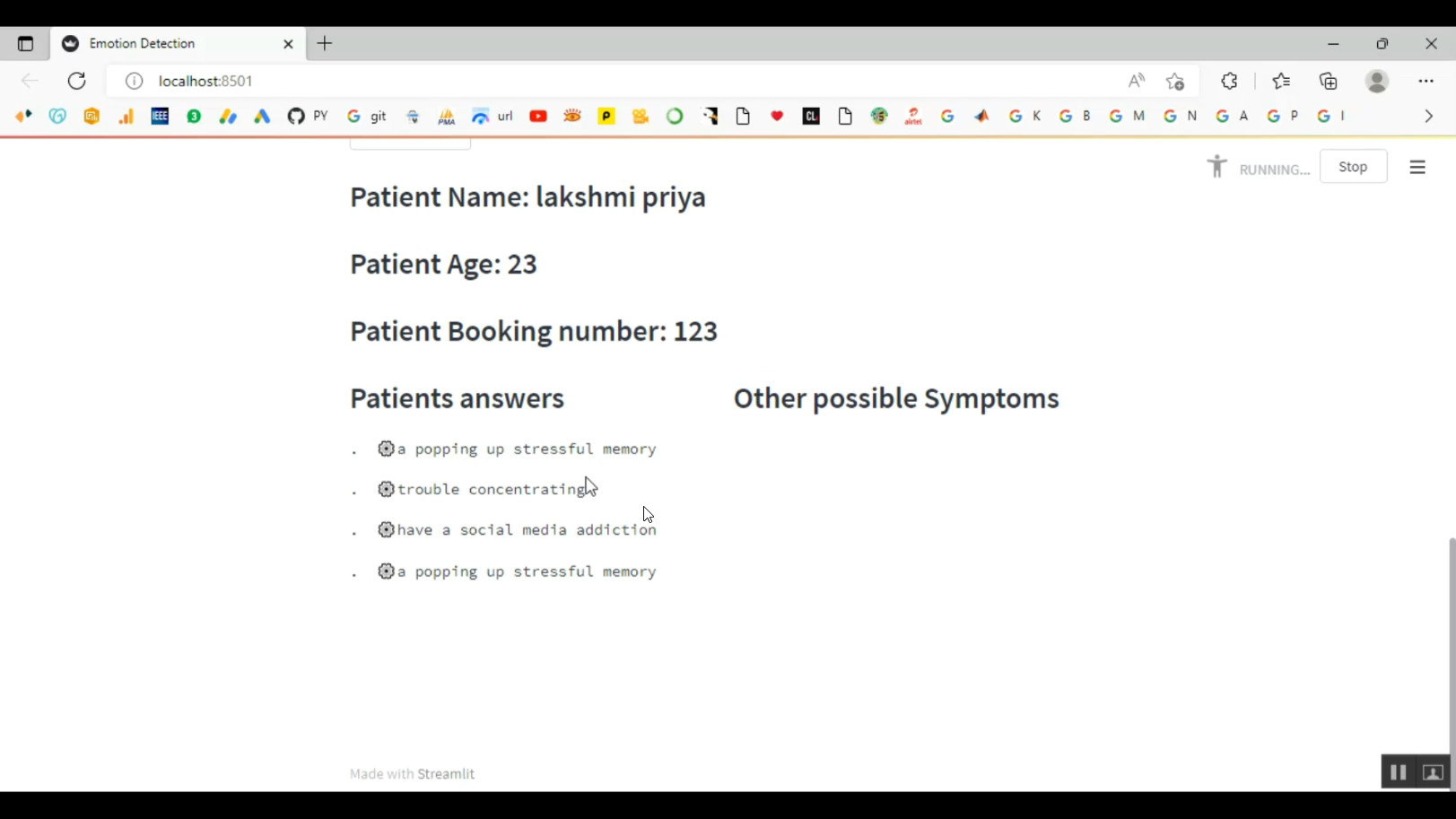 Emotion Detection using Answering Question in Python Projects