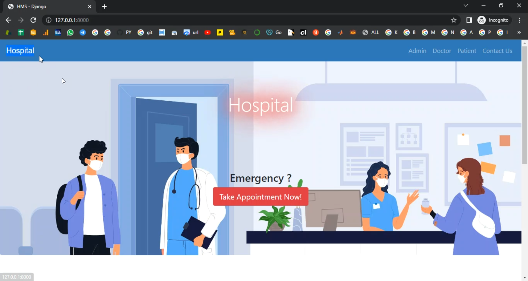 Patient Appointment Doctor Allocation System in Django Python