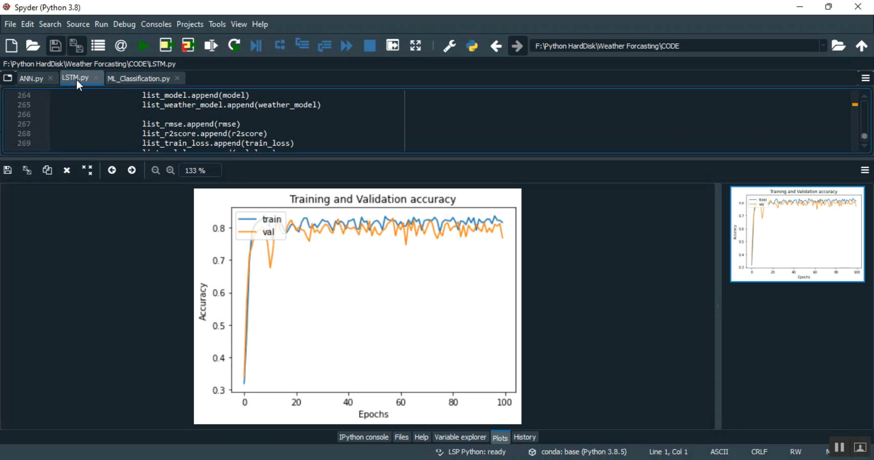 Weather Forecasting LSTRM Analysis in Python Projects