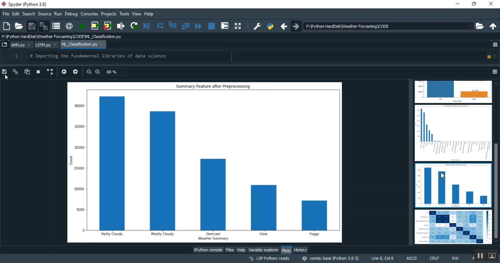 Weather Forecasting LSTRM Analysis in Python Projects