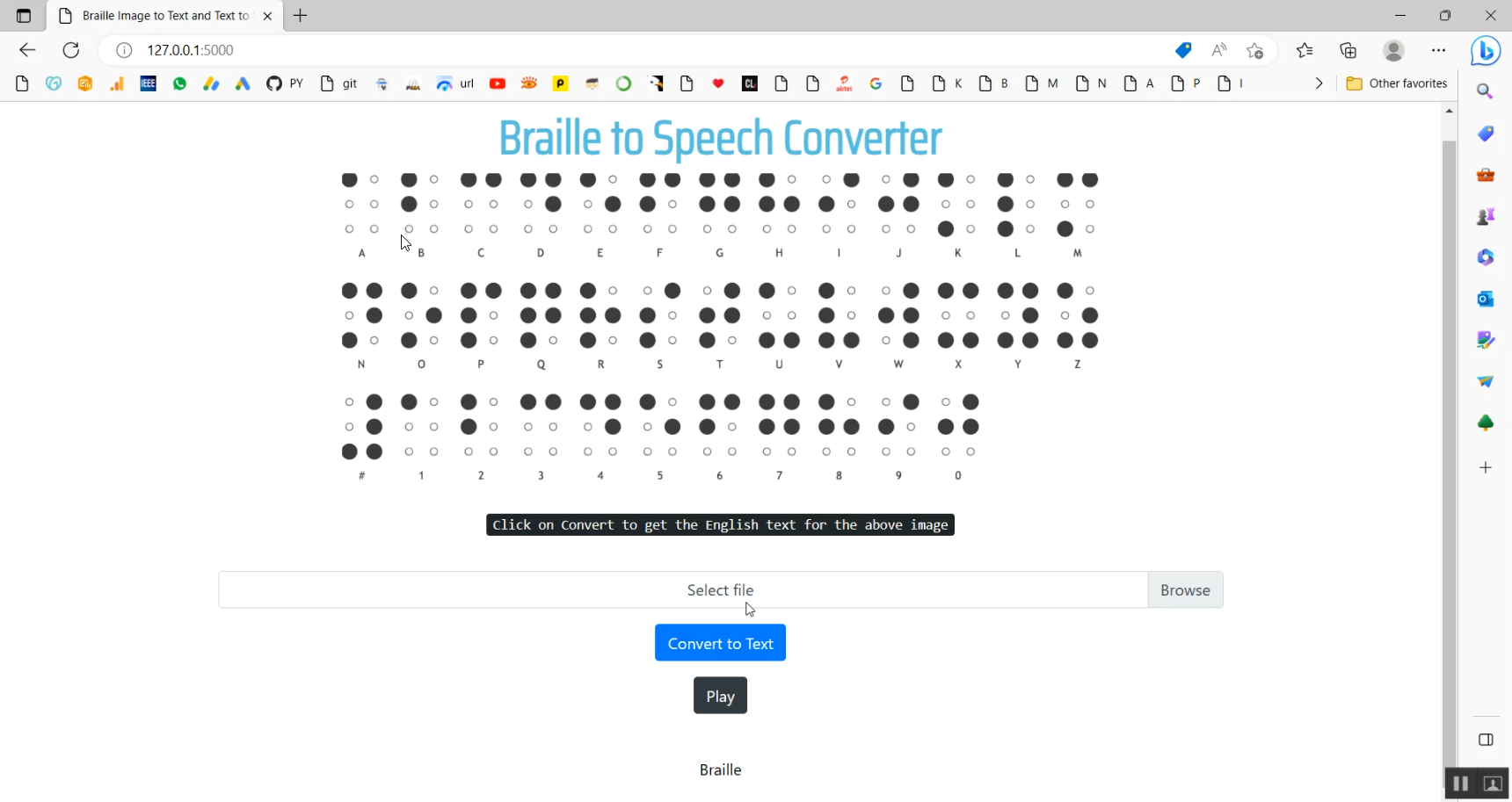 Braille to Text Conversion For Blind People Flask App in Python Projects