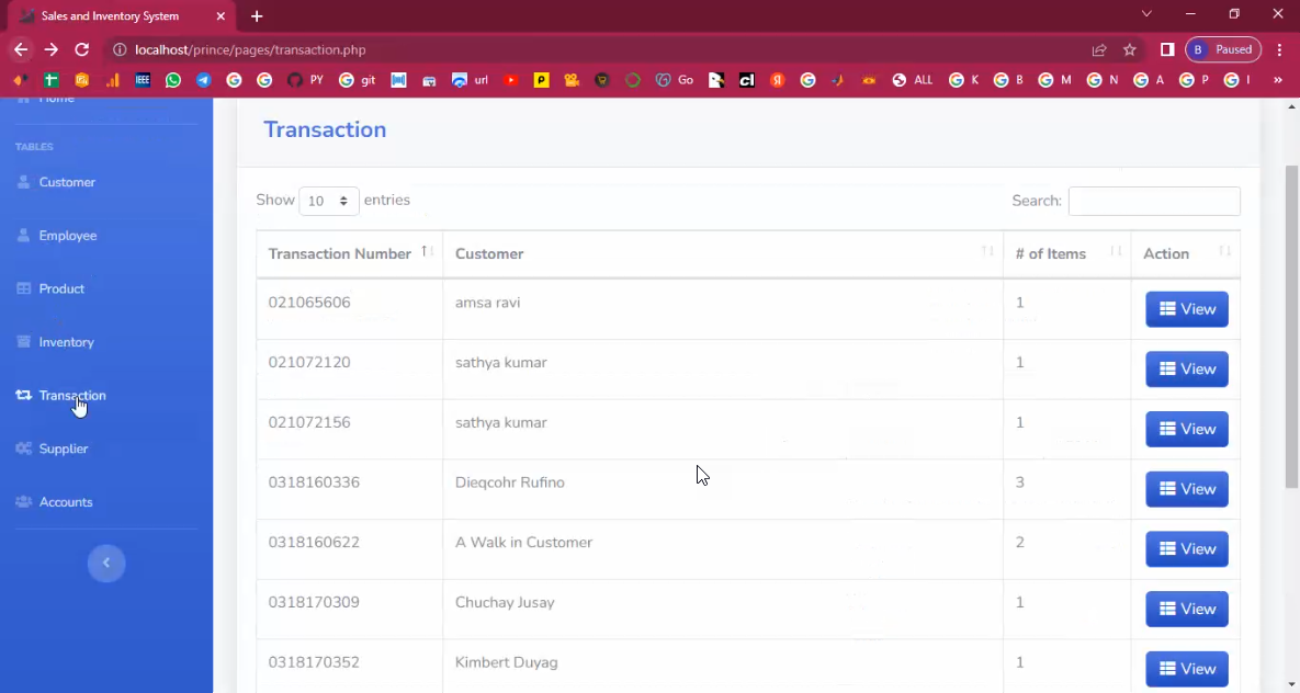 Sales And Inventory in PHP Application Projects