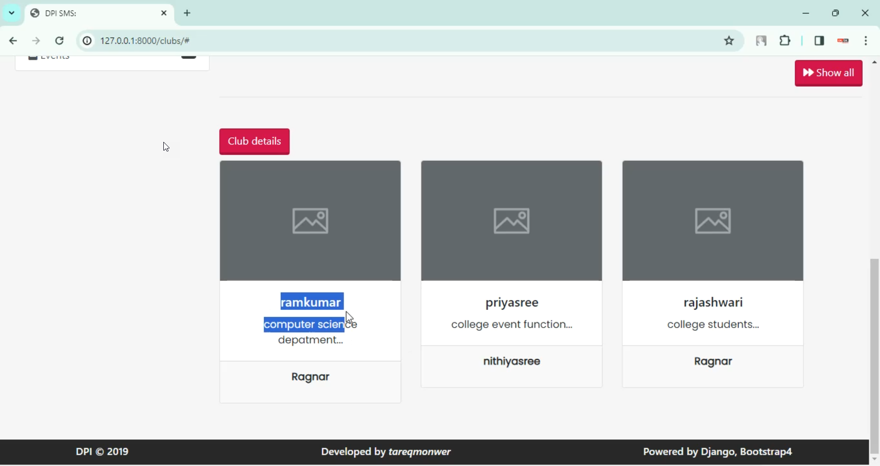 Students Management in Django Python