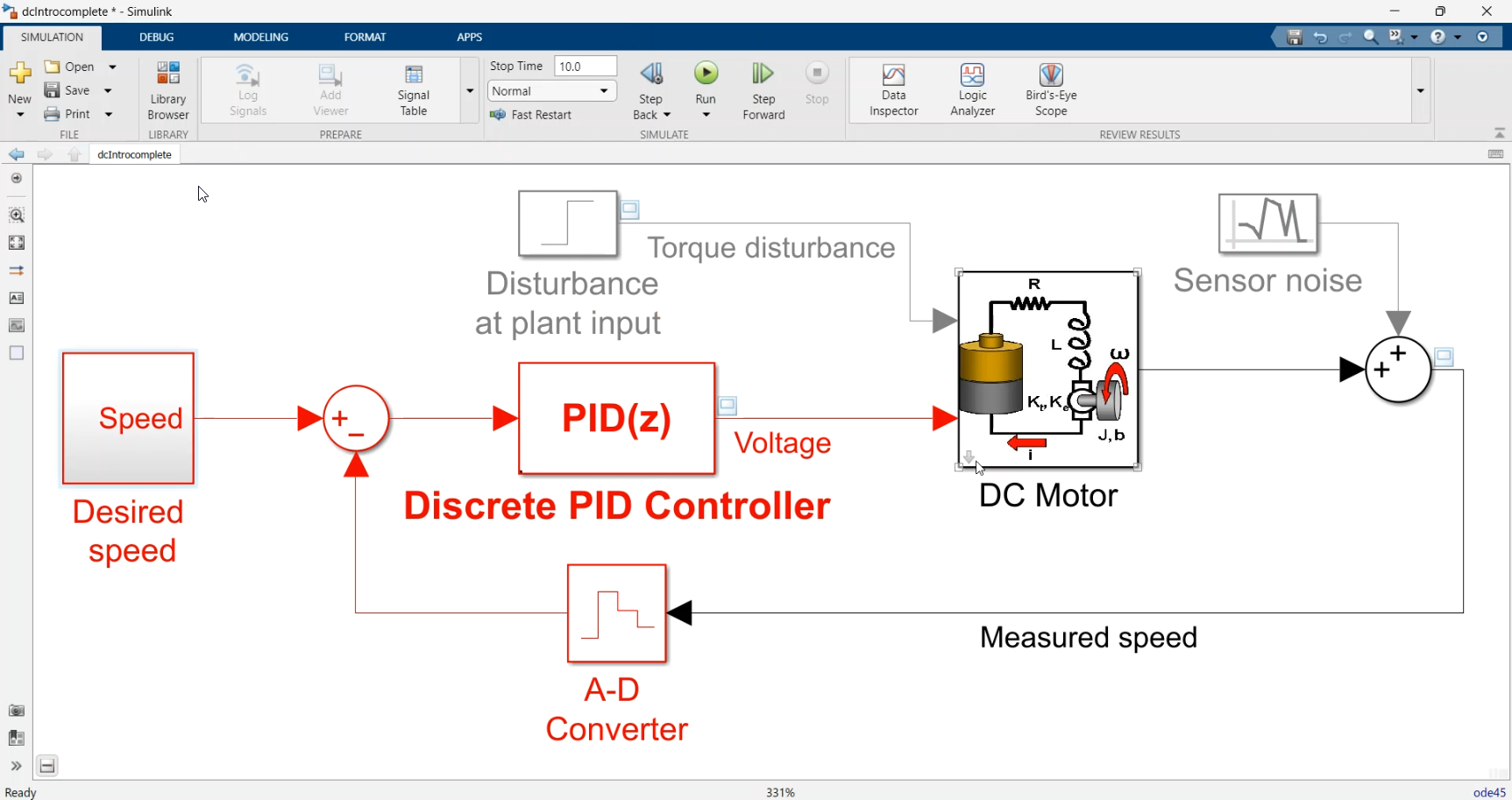 PID Controller Design for a DC Motor