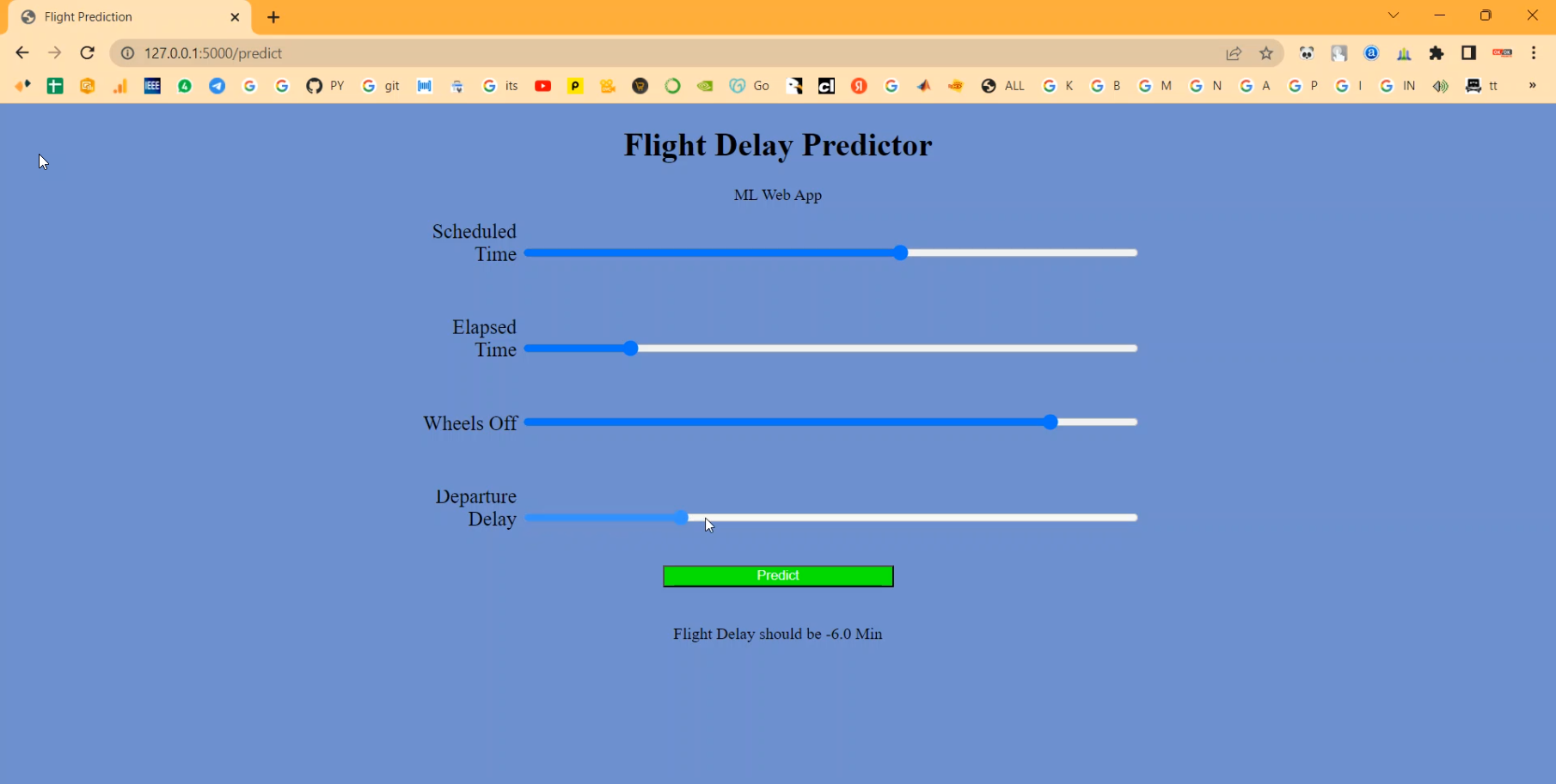 Flight Delay ML Classification Flask App in Python Projects