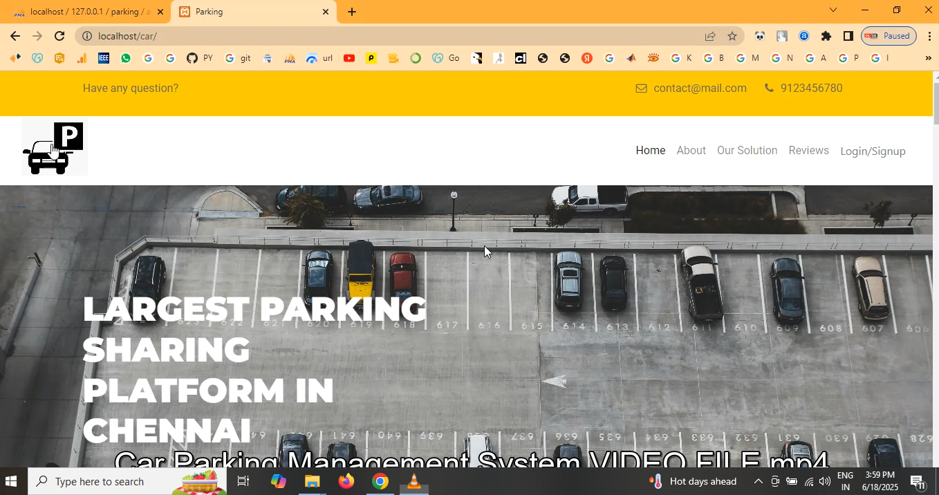 Car Parking Management System in PHP Application Projects