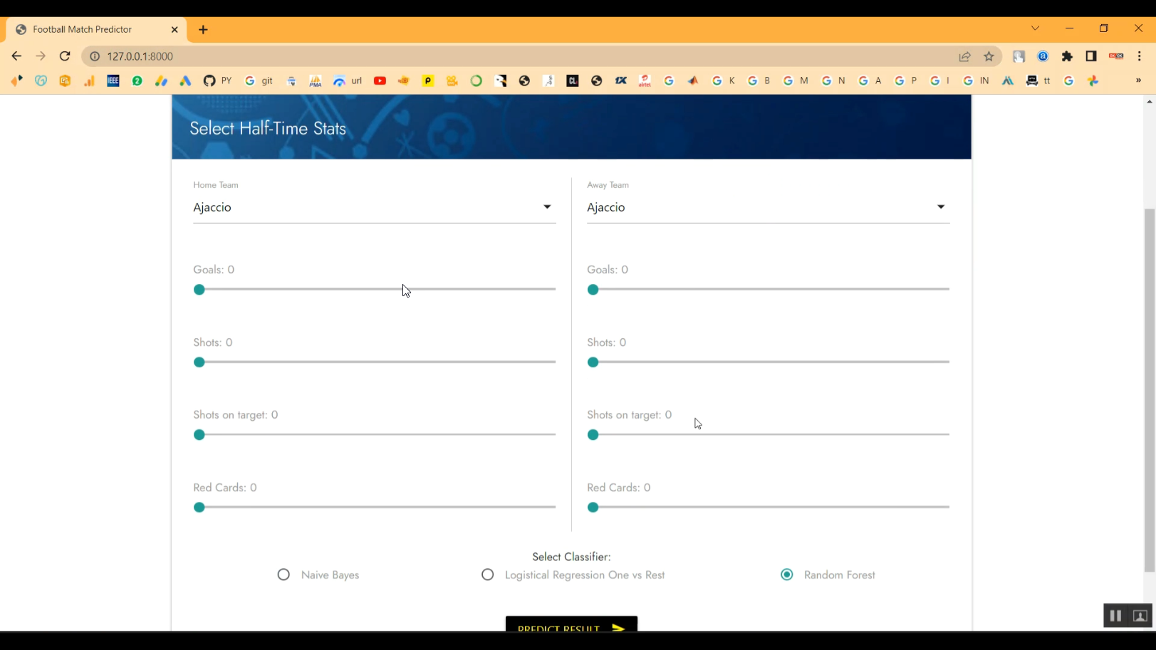 Foot Ball Match Prediction Using Different Classifier in Python Projects