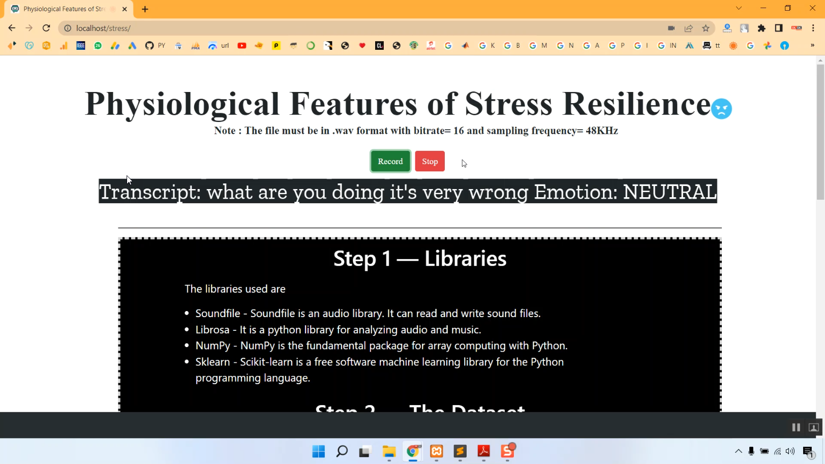 Stress Resilience Voice Based Detection in Python Projects