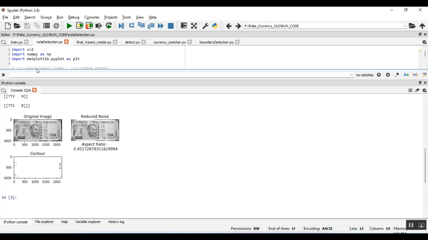Fake Currency Detection using Image Processing in Python Projects