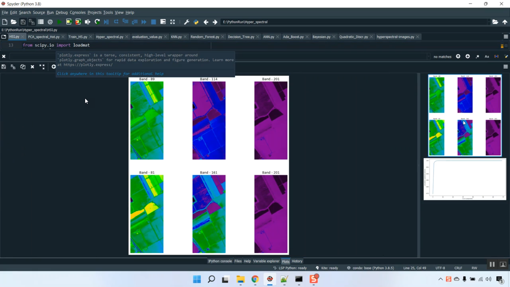 Hyper Spectral Image Classification Satellite Image in Python Projects