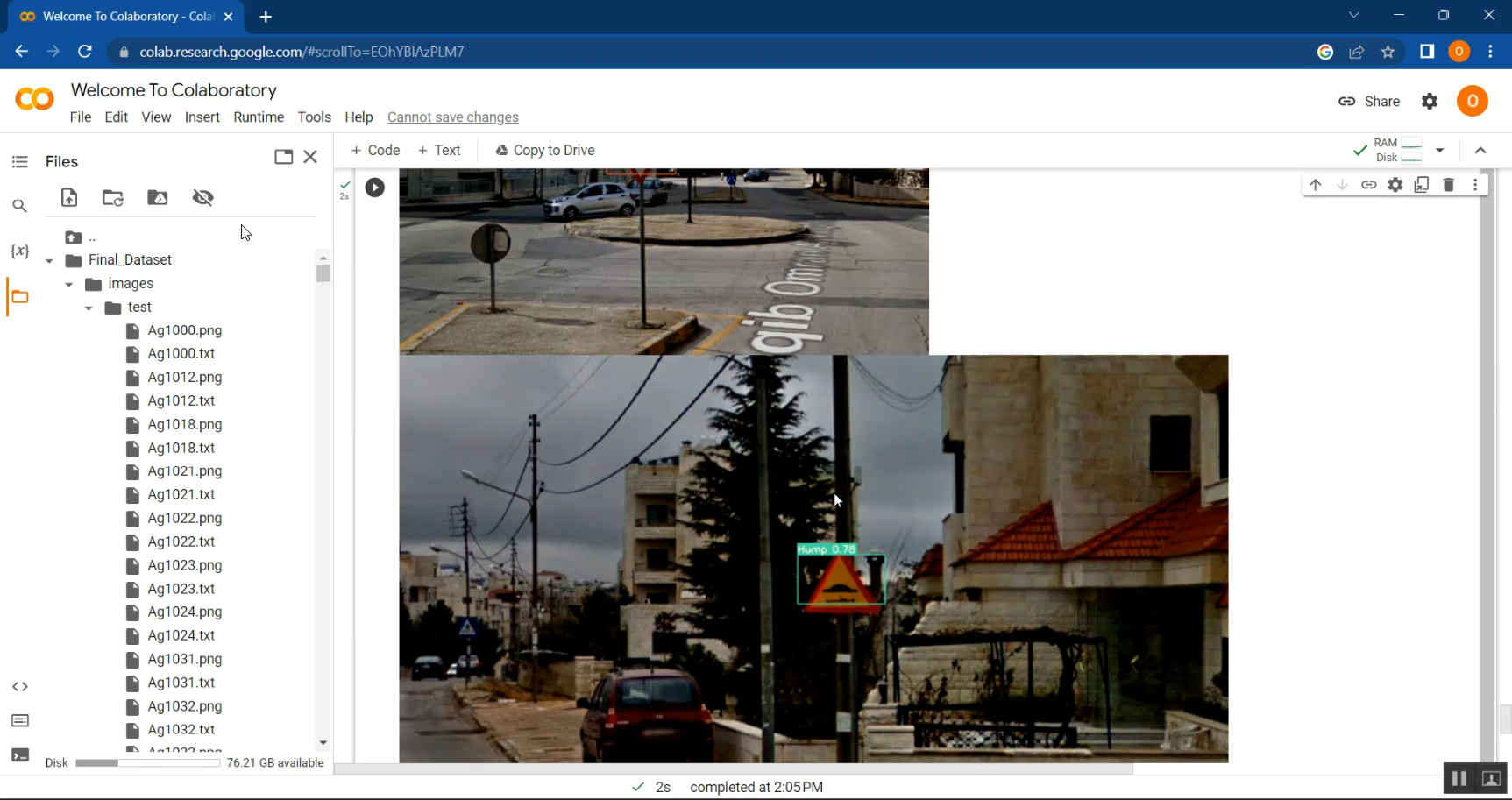 Traffic Sing Google Colab in Python Projects