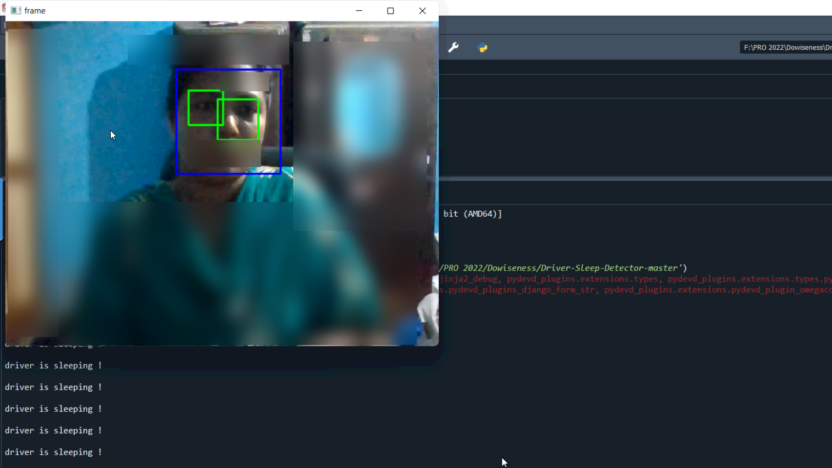Drowsiness Detection Using Web Cam in Python Projects