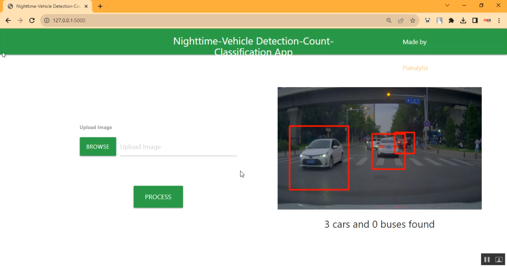 Night Time Vehicle Detection Count Flask in Python Projects