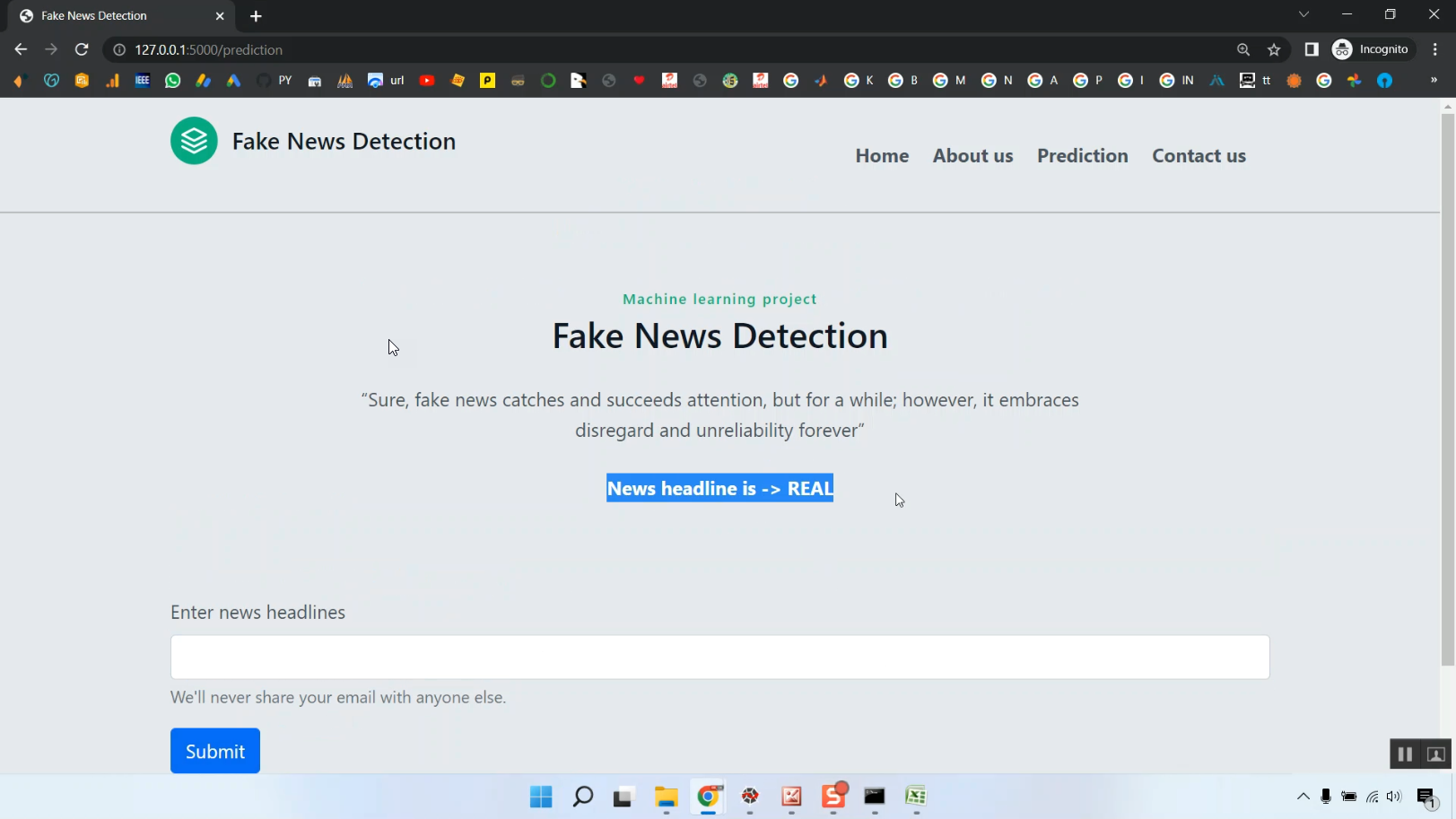 Fake New Detection using Text in Python Projects