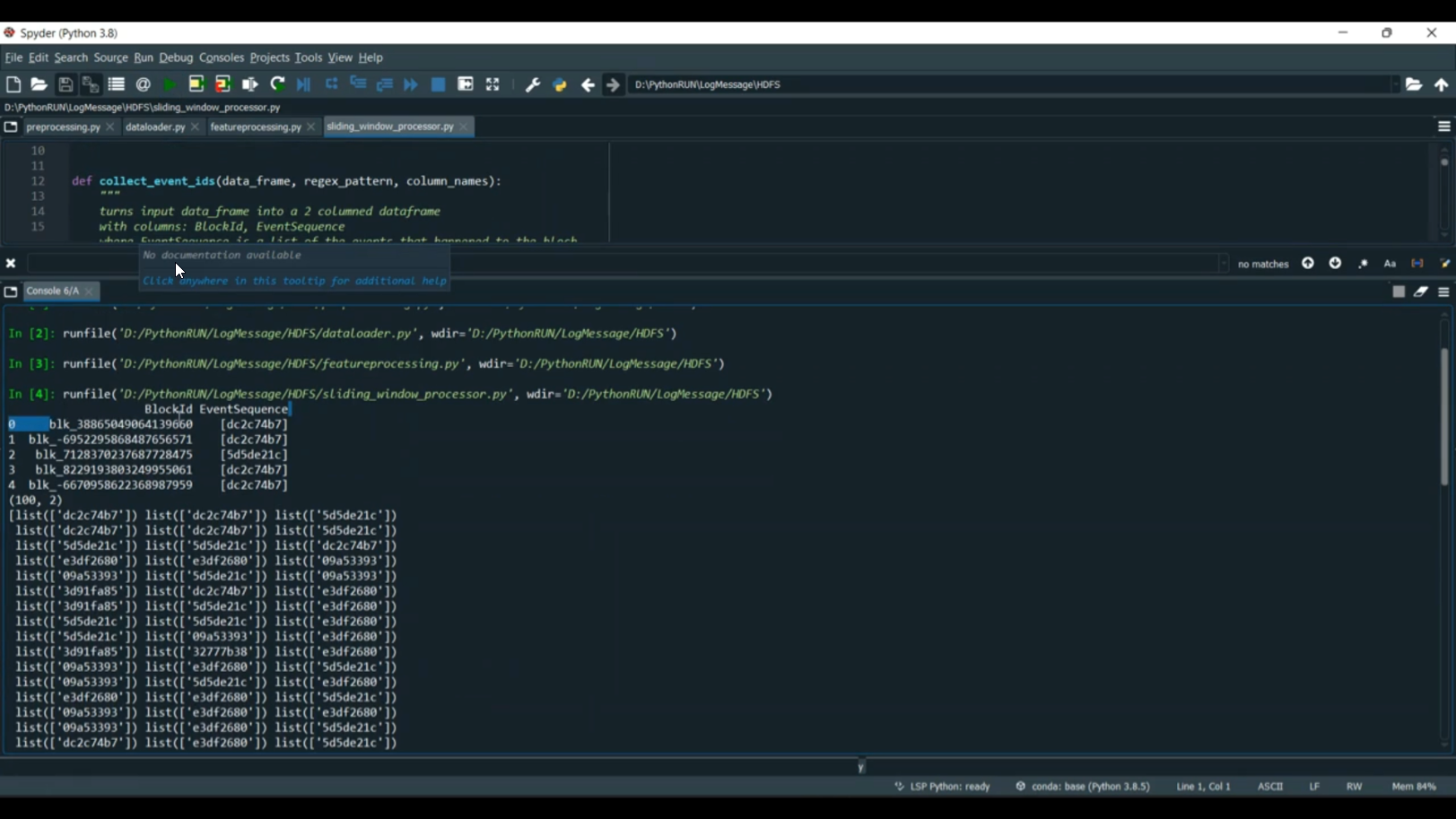 Log Message Train Classification in Python Projects