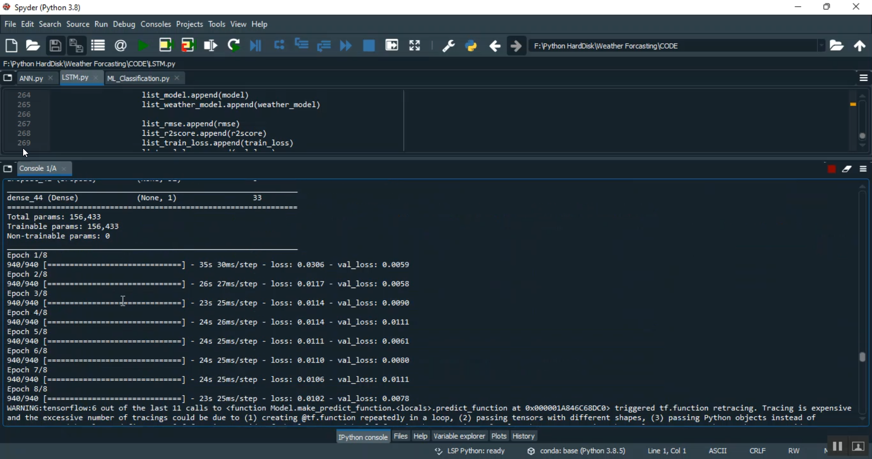 Weather Forecasting LSTRM Analysis in Python Projects