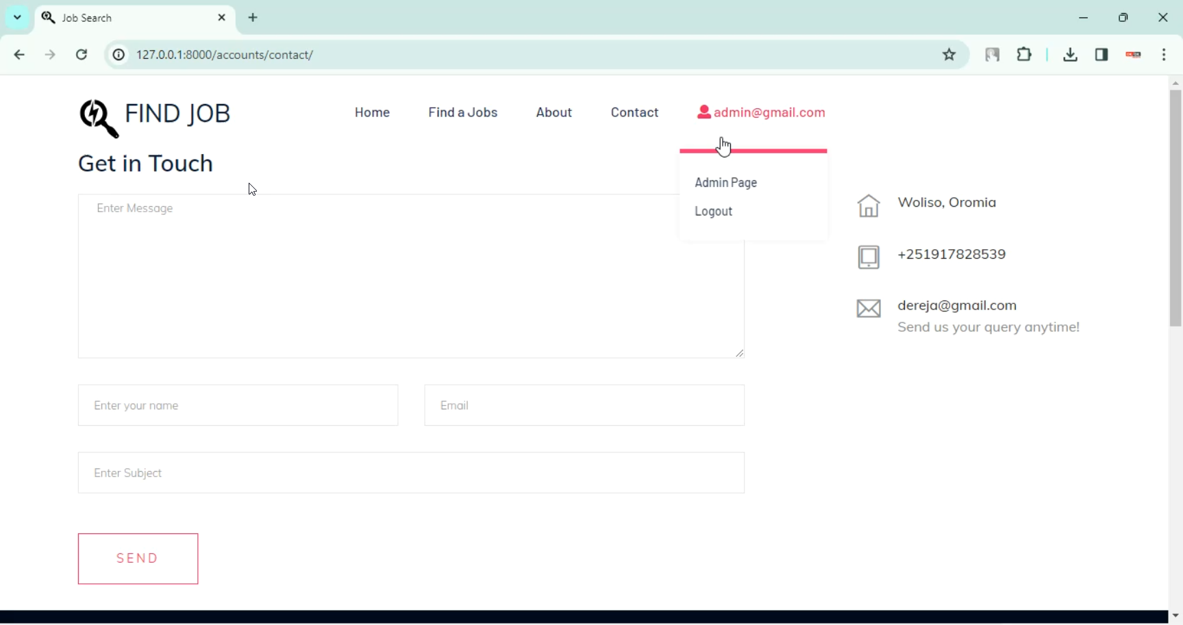 Online Job Portal in Django Python in Django Python
