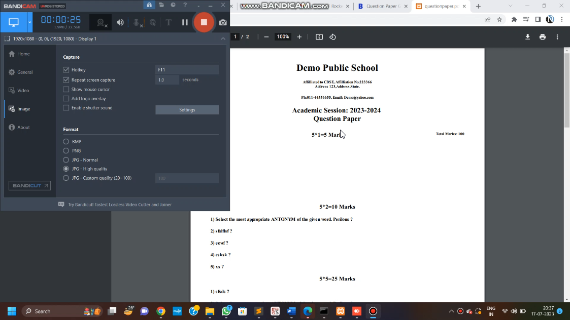 Question Paper Generator layout in PHP Application Projects