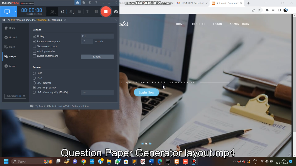 Question Paper Generator layout in PHP Application Projects