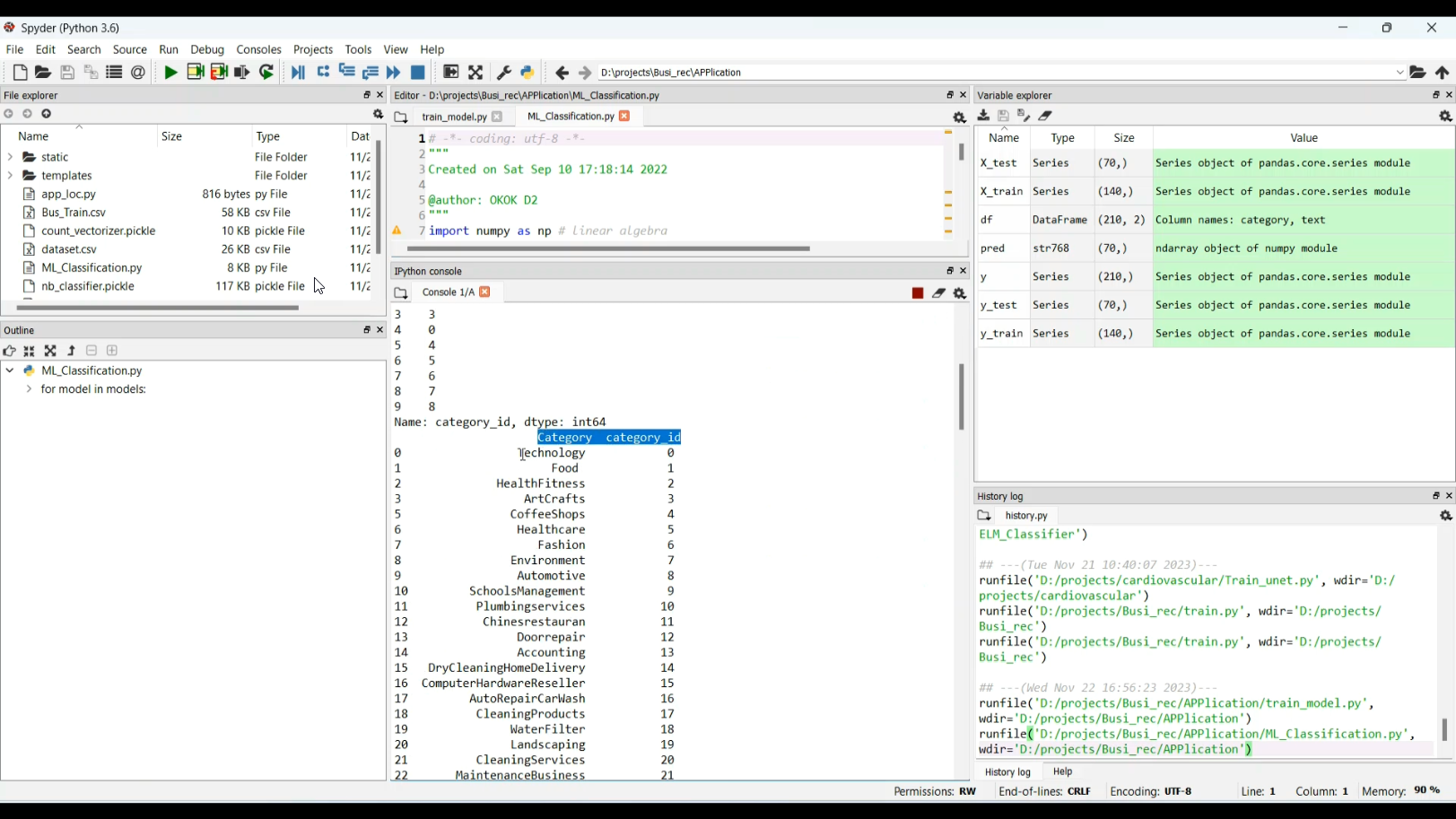 Parser Python Library Using Ml Model Business Recommendation Prediction using ML in Python Projects
