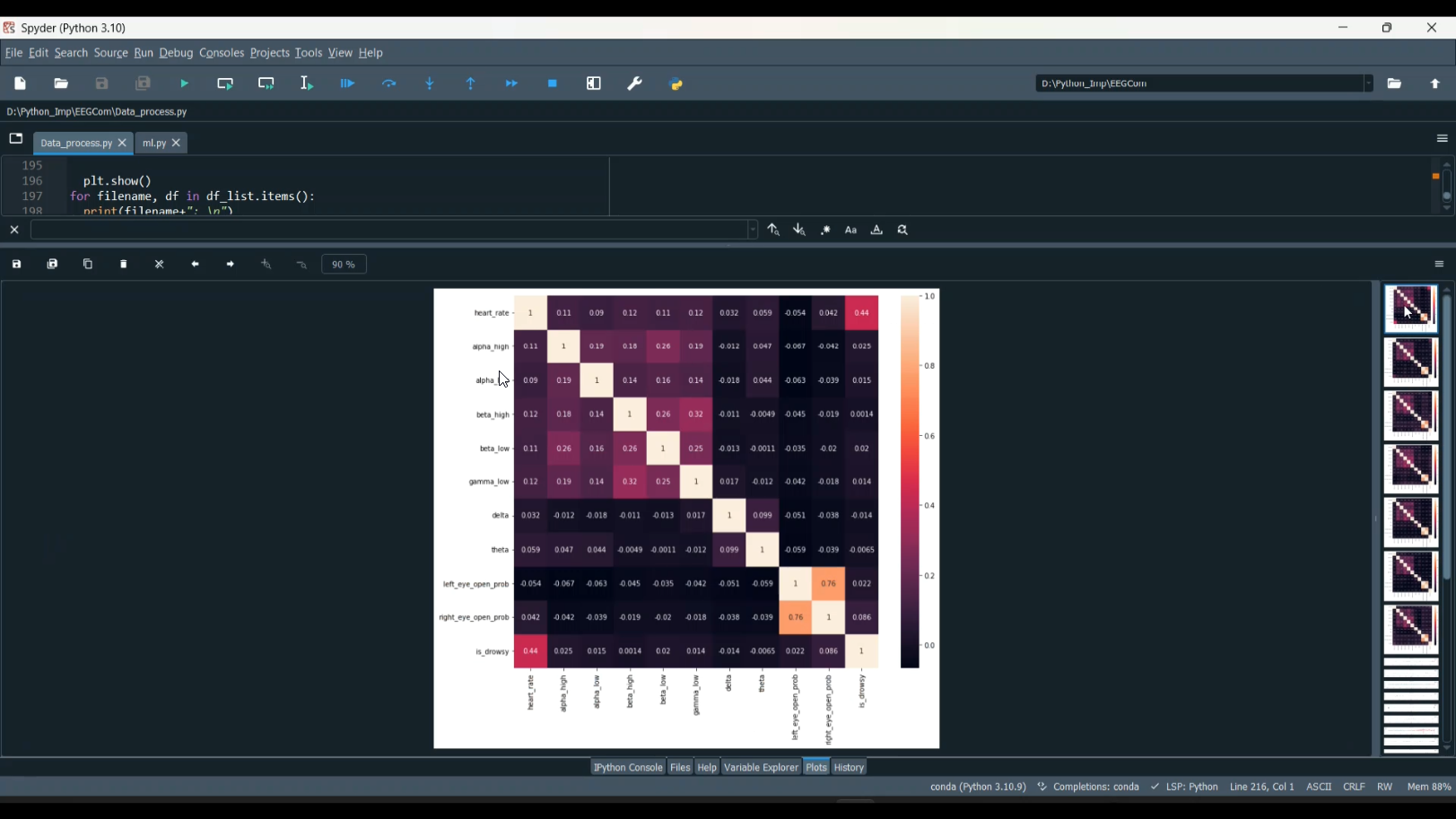 EEG Heart ML Classification in Python Projects