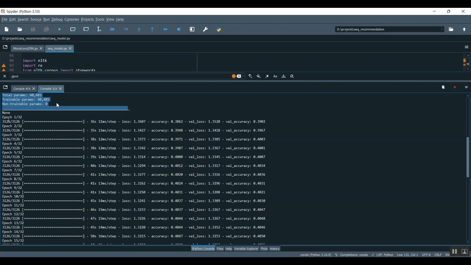 Sequence Recommendation Using Movie Lens Dataset in Python Projects