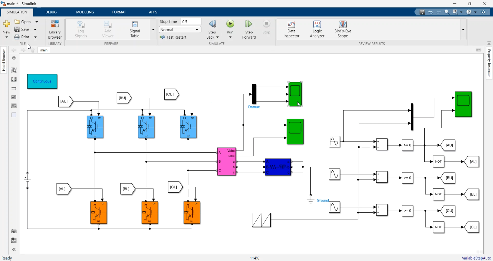 SPWM Three Phase Inverter