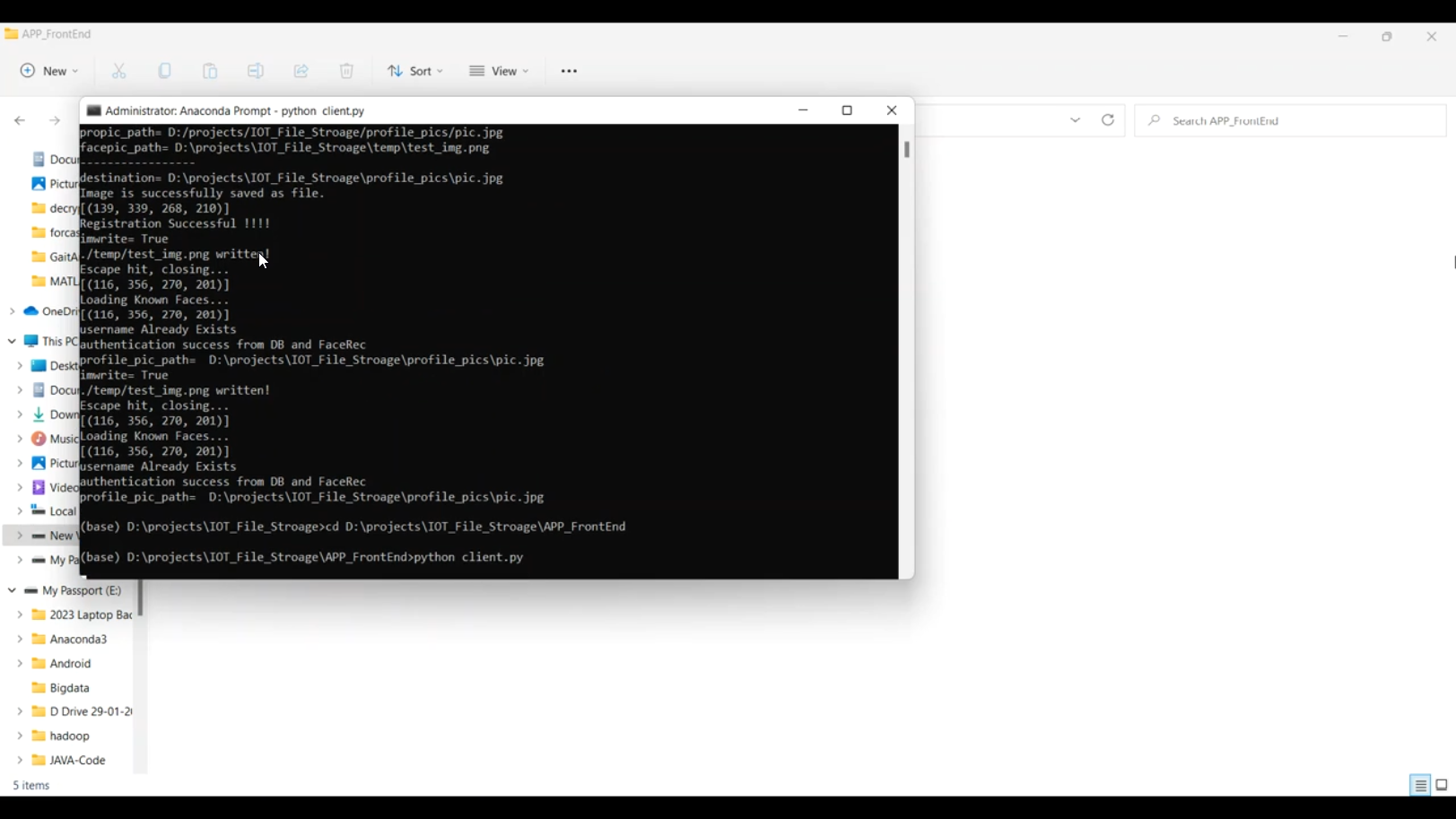 IOT Based File Storage with Face Authentication in Python Projects