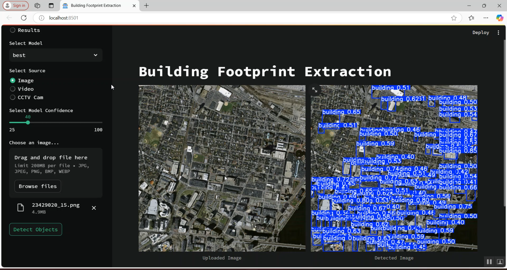 Building Footprint Extraction using Flash in Python Projects