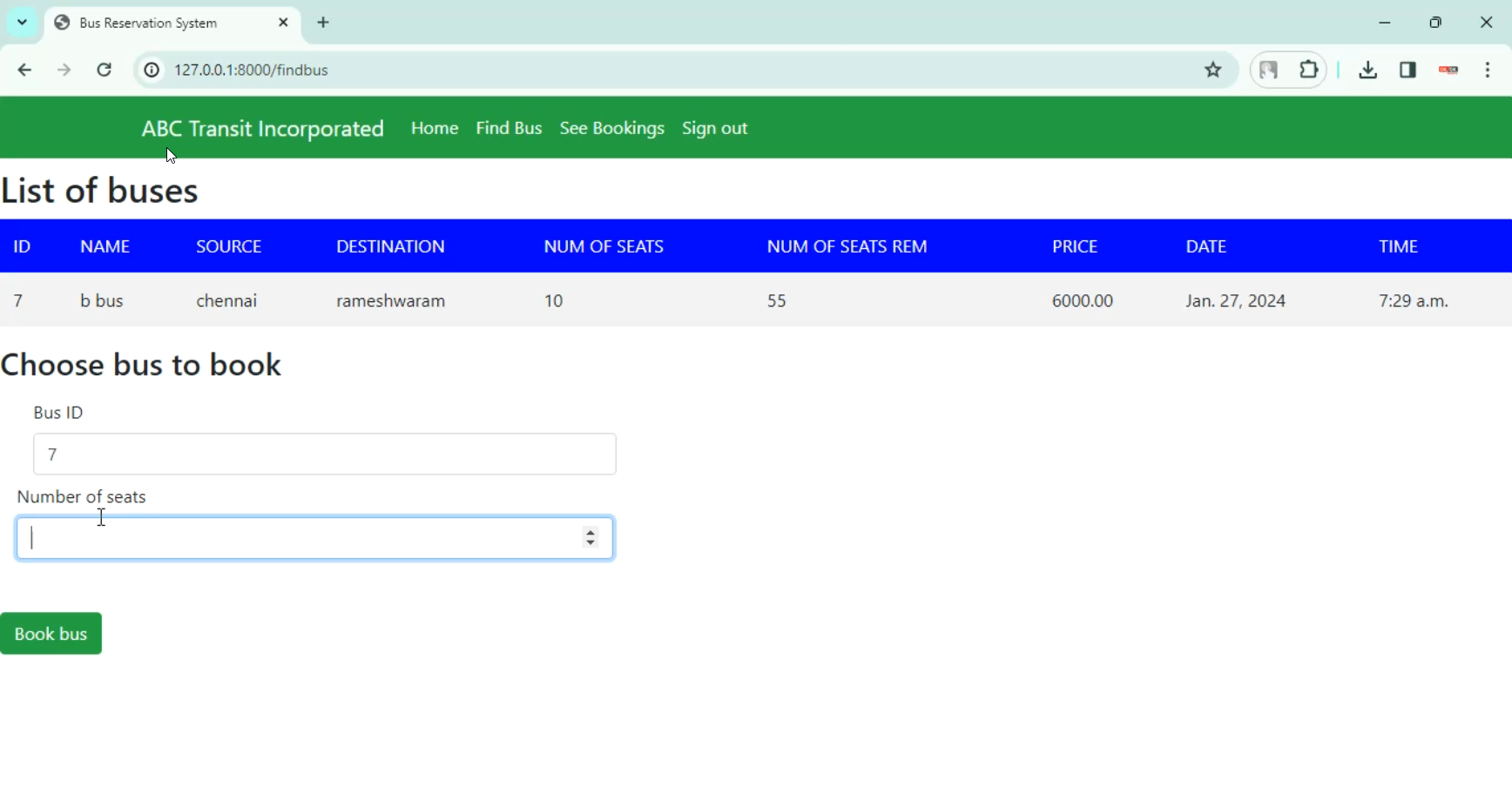 Bus Reservation System Python Code Bus Reservation in Django Python
