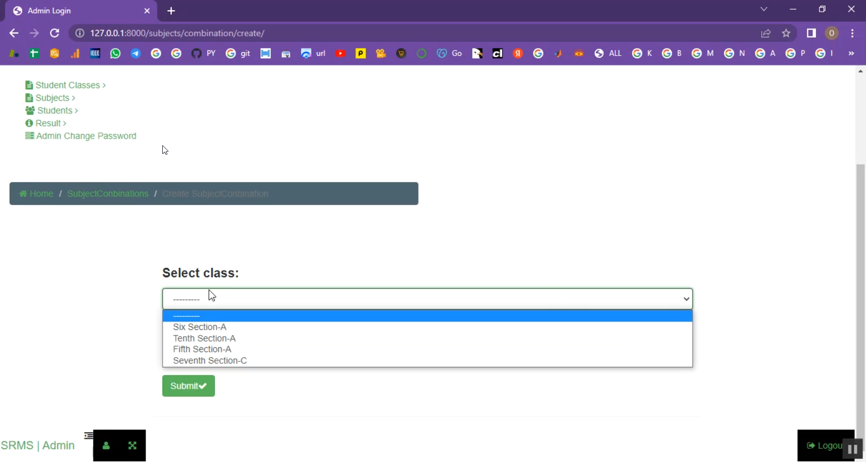 Students Information System in Django Python