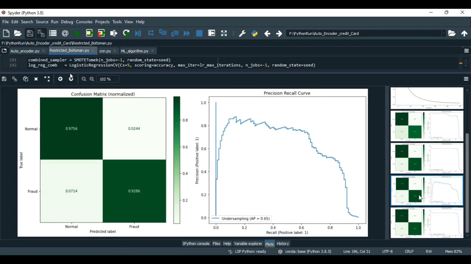 Auto Encoder Credit Card Fraud Detection in Python Projects