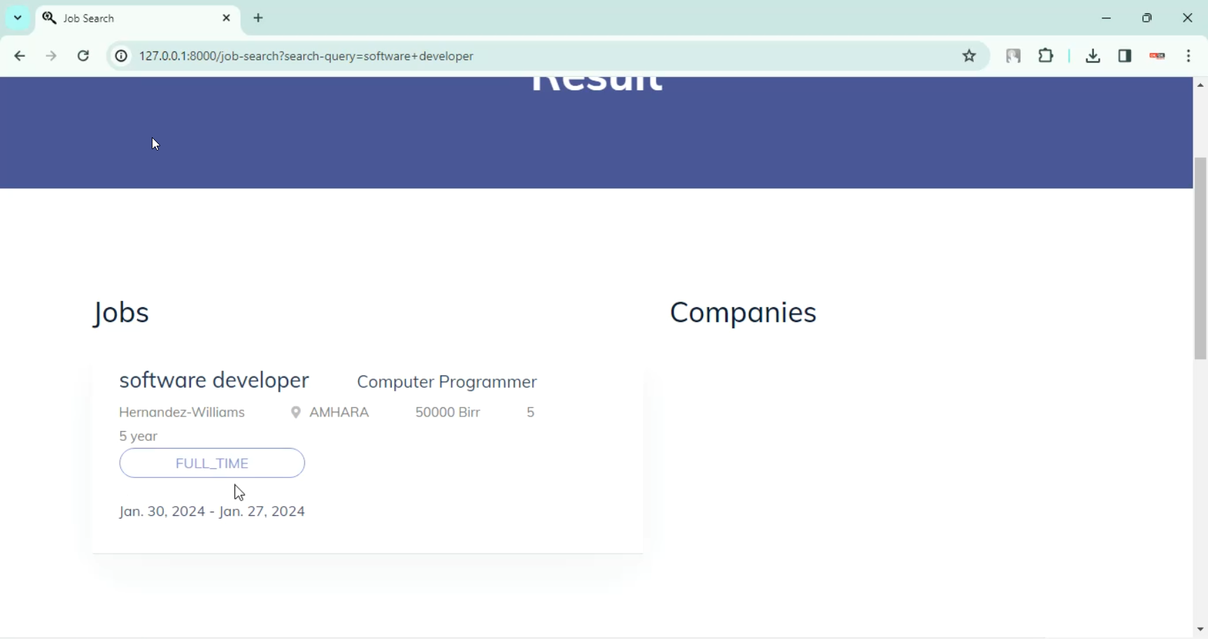 Online Job Portal in Django Python in Django Python