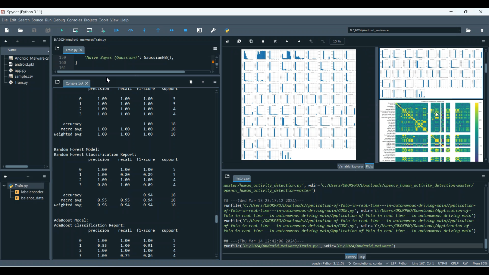 Android Malware Classification in Python Projects